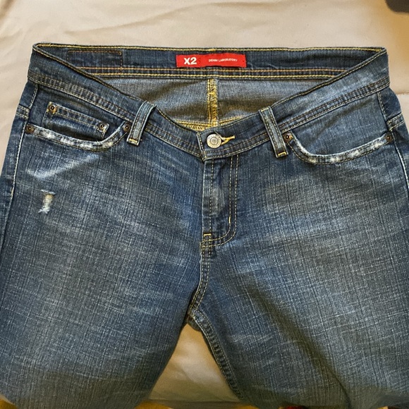 Express slim fit super low rise flare leg jeans size 6 long - Picture 3 of 7